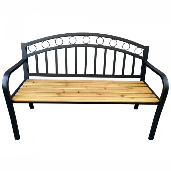 Ak furniture Zahradní lavička ARUM černá/jedlové dřevo