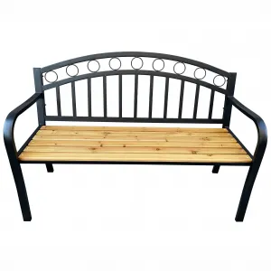 Ak furniture Zahradní lavička ARUM černá/jedlové dřevo
