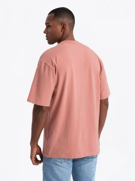 Trendy pánske tričko s krátkym rukávom ružové