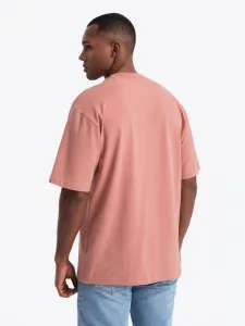 Trendy pánske tričko s krátkym rukávom ružové