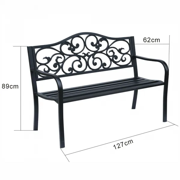 Ak furniture Zahradní lavička IRGA černá