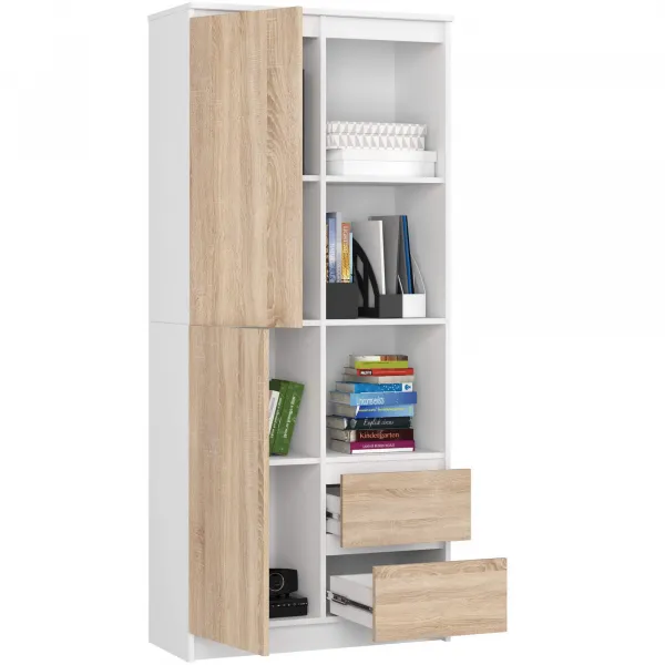 Ak furniture Skriňa Rexa 80 cm biela/dub sonoma