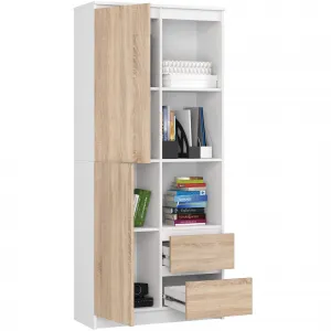 Ak furniture Skriňa Rexa 80 cm biela/dub sonoma