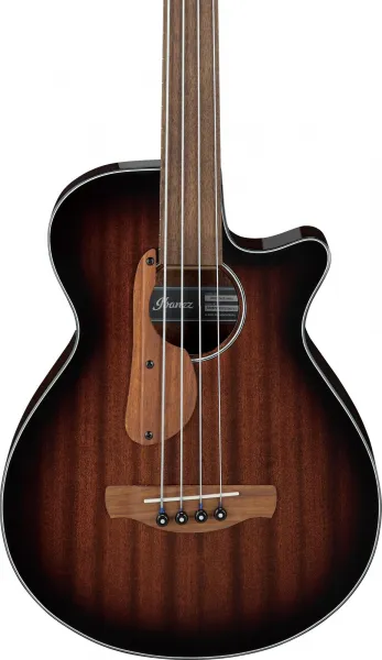 Ibanez AEGB 4-Str Fretless w/ Finger Rest Mahogany Sunburst High Gloss