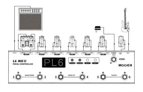 MOOER Pedal Controller L6 MKII Nožný prepínač