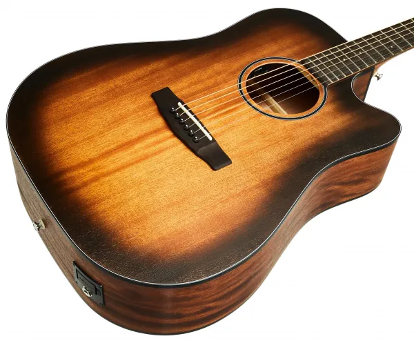 Cort Core-DC Mahogany Open Pore Black Burst Elektroakustická gitara Dreadnought