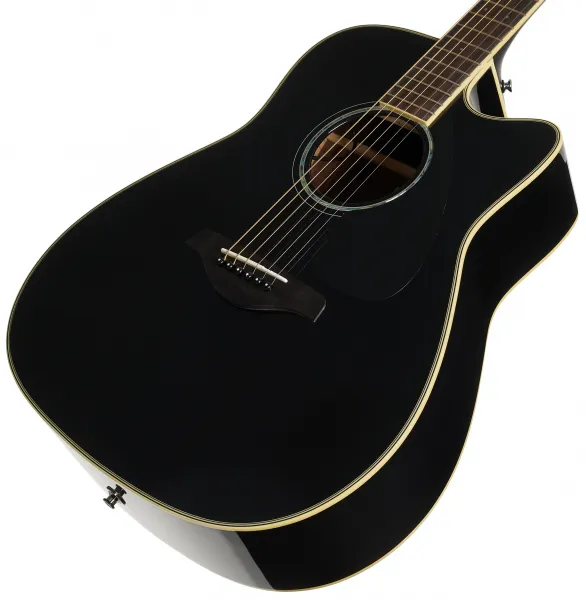 Yamaha FGX830C Black Elektroakustická gitara Dreadnought