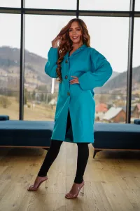 ASPERISSIA Dámsky kabát JOLIE Farba: Tyrkysová, Konfekčná veľkosť: S