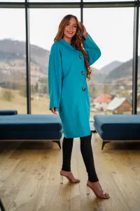 ASPERISSIA Dámsky kabát JOLIE Farba: Tyrkysová, Konfekčná veľkosť: S