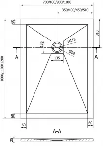 MEXEN - Stone+ sprchová vanička obdĺžniková 100x70, antracit 44717010