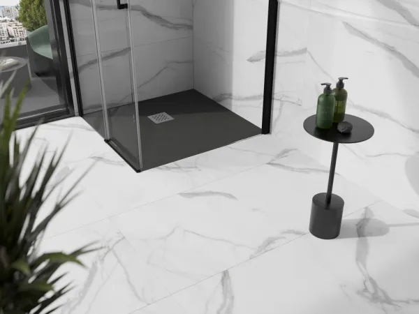 MEXEN - Stone+ Sprchová vanička štvorcová 100x100, antracit 44711010