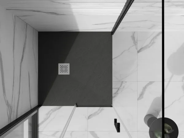 MEXEN - Stone+ Sprchová vanička štvorcová 100x100, antracit 44711010