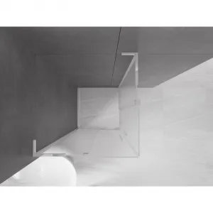 MEXEN/S - Velar L Duo sprchovací kút, posuvné dvere 80 x 80, dekor, chróm 871-080-080-02-33-01