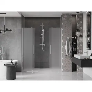 MEXEN/S - Velar L Duo posuvné sprchové dvere 200, dekor, chróm 871-200-003-32-01