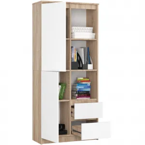 Ak furniture Skriňa Rexa 80 cm dub sonoma/biela