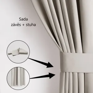 Záves AmeliaHome Blackout s multifunkčnou páskou svetlobéžový, veľkosť 140x270