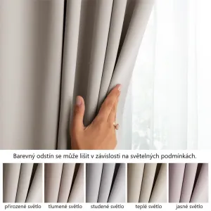 Záves AmeliaHome Blackout s multifunkčnou páskou svetlobéžový, veľkosť 140x270