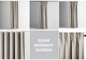 Záves AmeliaHome Blackout s multifunkčnou páskou svetlobéžový, veľkosť 140x270