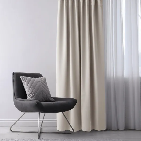 Záves AmeliaHome Blackout s multifunkčnou páskou svetlobéžový, veľkosť 140x270