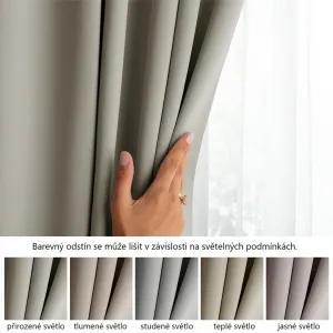 Záves AmeliaHome Blackout s priechodkami svetlobéžový, veľkosť 140x245