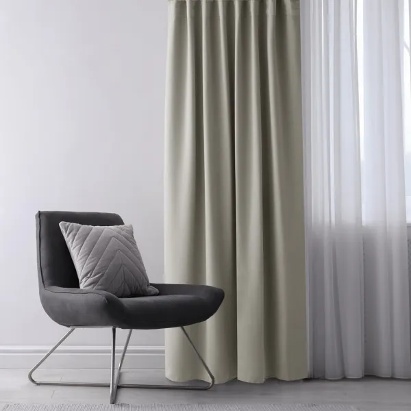 Záves AmeliaHome Blackout s priechodkami svetlobéžový, veľkosť 140x245