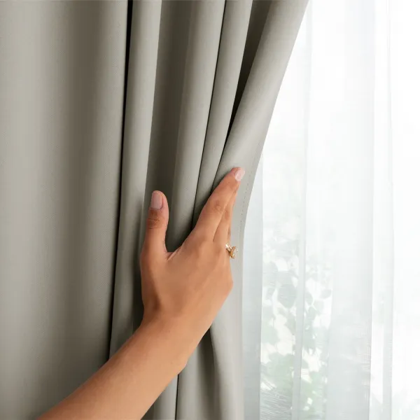 Záves AmeliaHome Blackout s priechodkami svetlobéžový, veľkosť 140x245