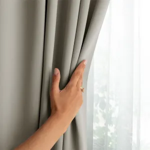Záves AmeliaHome Blackout s priechodkami svetlobéžový, veľkosť 140x245