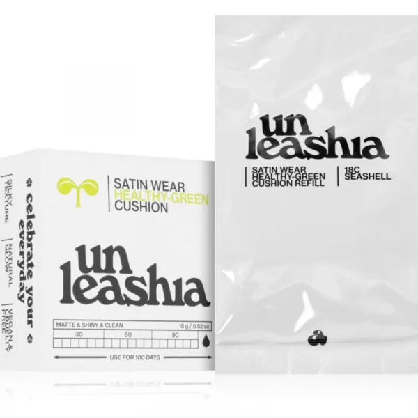 Unleashia Satin Wear Healthy Green Cushion Refill dlhotrvajúci make-up v hubke náhradná náplň odtieň 18C Seashell 15 g