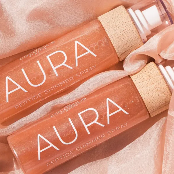 COCOSOLIS AURA Peptide Shimmer Spray hydratačný sprej s rozjasňujúcim efektom s vôňou Raspberry 100 ml