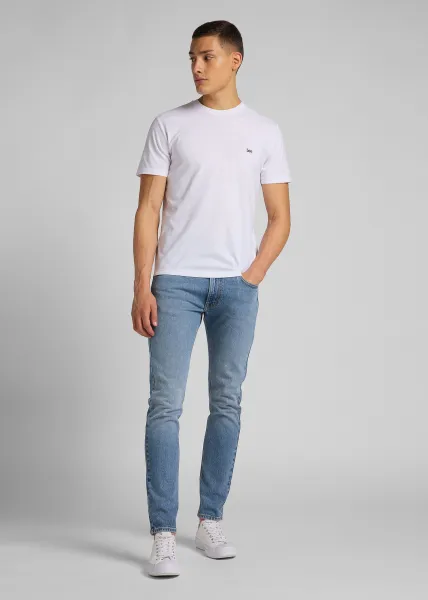 LEE Pánske tričko  L60UFQ12 SS PATCH LOGO TEE WHITE Veľkosť: M