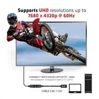 Club3D Prodlužovací kabel Mini DisplayPort 1.4 na DisplayPort 8K 60Hz DSC 1.2 HBR3 HDR Bidirectional (F/M), 1m