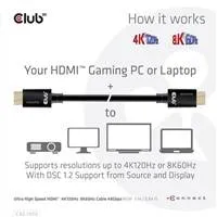Club3D Kabel Ultra Rychlý HDMI™ Certifikovaný, 4K 120Hz, 8K60Hz, 48Gbps M/M, 3m, 28 AWG