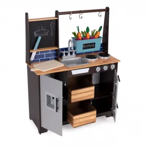 Dětská kuchyňka LOLY ECOTOYS s doplňky šedá