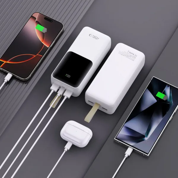 Tech-Protect PB03 PowerBank 30000 mAh 22.5W - White