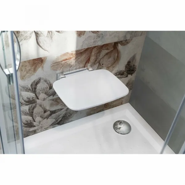 POLYSAN CW1110W Saap sklopné sedátko do sprchového kúta 35 x 32,8 cm, biela
