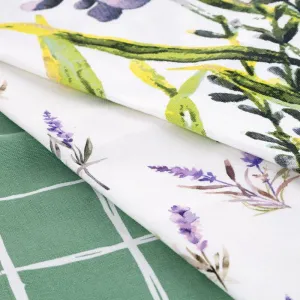 Sada kuchynských utierok LAVENDER naturálna / zelená