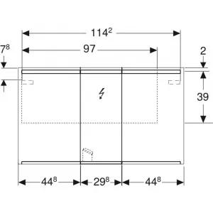 Geberit Option - Zrkadlová skrinka s osvetlením, 1200x700x150 mm 500.207.00.1