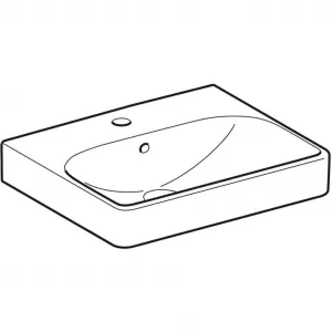 GEBERIT - Smyle Square Umývadlo, 50x41 cm, s prepadom, otvor na batériu, biela 500.256.01.1