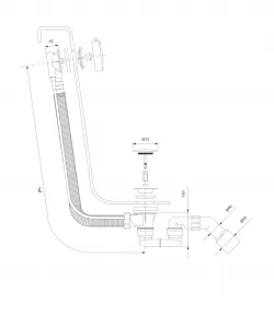 OMNIRES - CGS Sifón vaňový automat komplet biela lesk /BP/ TK104-PLUS-3.35+64-SBP