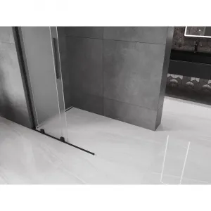 MEXEN/S - Velar L Sprchová zástena posuvná Walk-in 100 x 200, dekor 8 mm, čierna 871-100-003-33-70