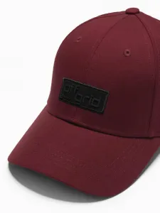Trendy bordová šiltovka s nášivkou V8 ACCS-0104