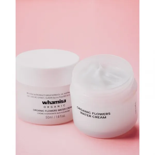 WHAMISA Organic Flowers Water Cream ľahký hydratačný krém pre dehydratovanú pleť 50 ml
