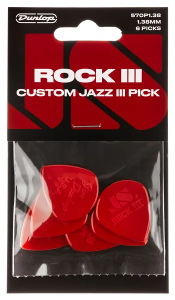Dunlop Rock III custom Jazz III Picks 1.38