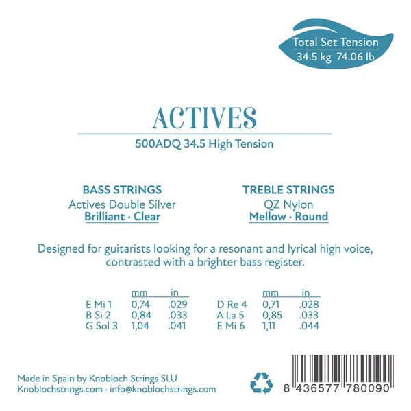 Knobloch ACTIVES Double Silver QZ Nylon High Tension 34.5