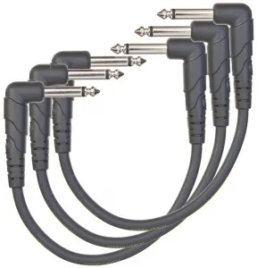 D'Addario PW-CGTP-305 Classic Series Patch Cable, Right-Angle, 3-pack,
