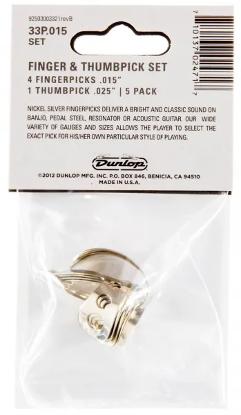 Dunlop Nickel Silver Fingerpick Set 0.015