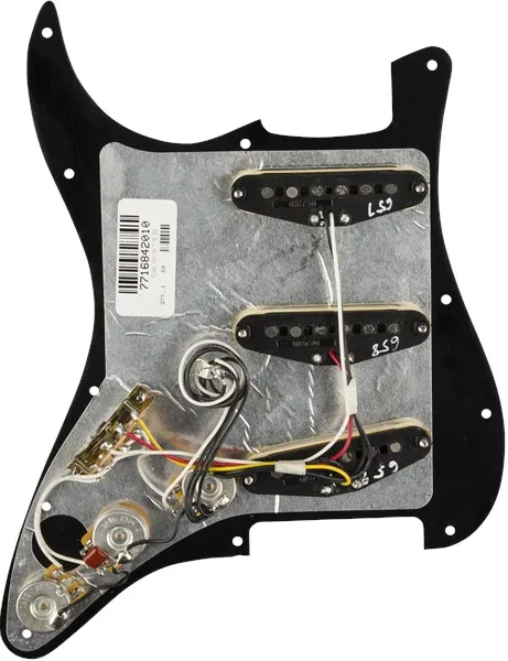 Fender Pre-Wired Pickguard, Strat SSS TX MEX BWB