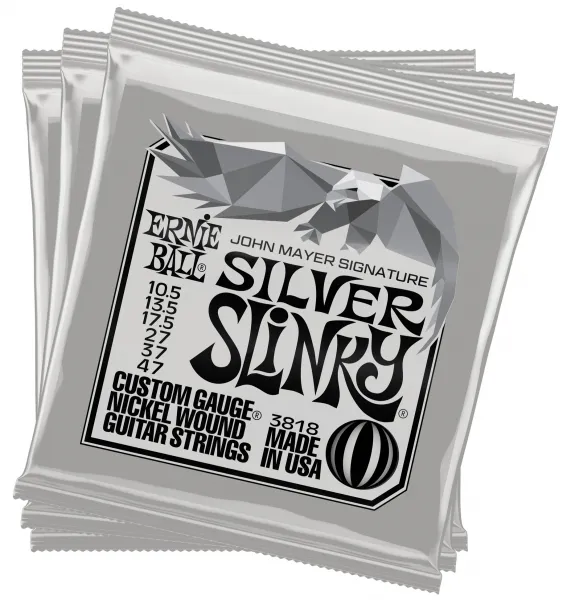 Ernie Ball John Mayer Silver Slinky 3-pack Tin