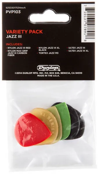 Dunlop Jazz III Pick Variety Pack