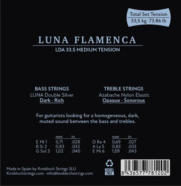 Knobloch LUNA FLAMENCA Double Silver AZ Nylon Medium Tension 33.5